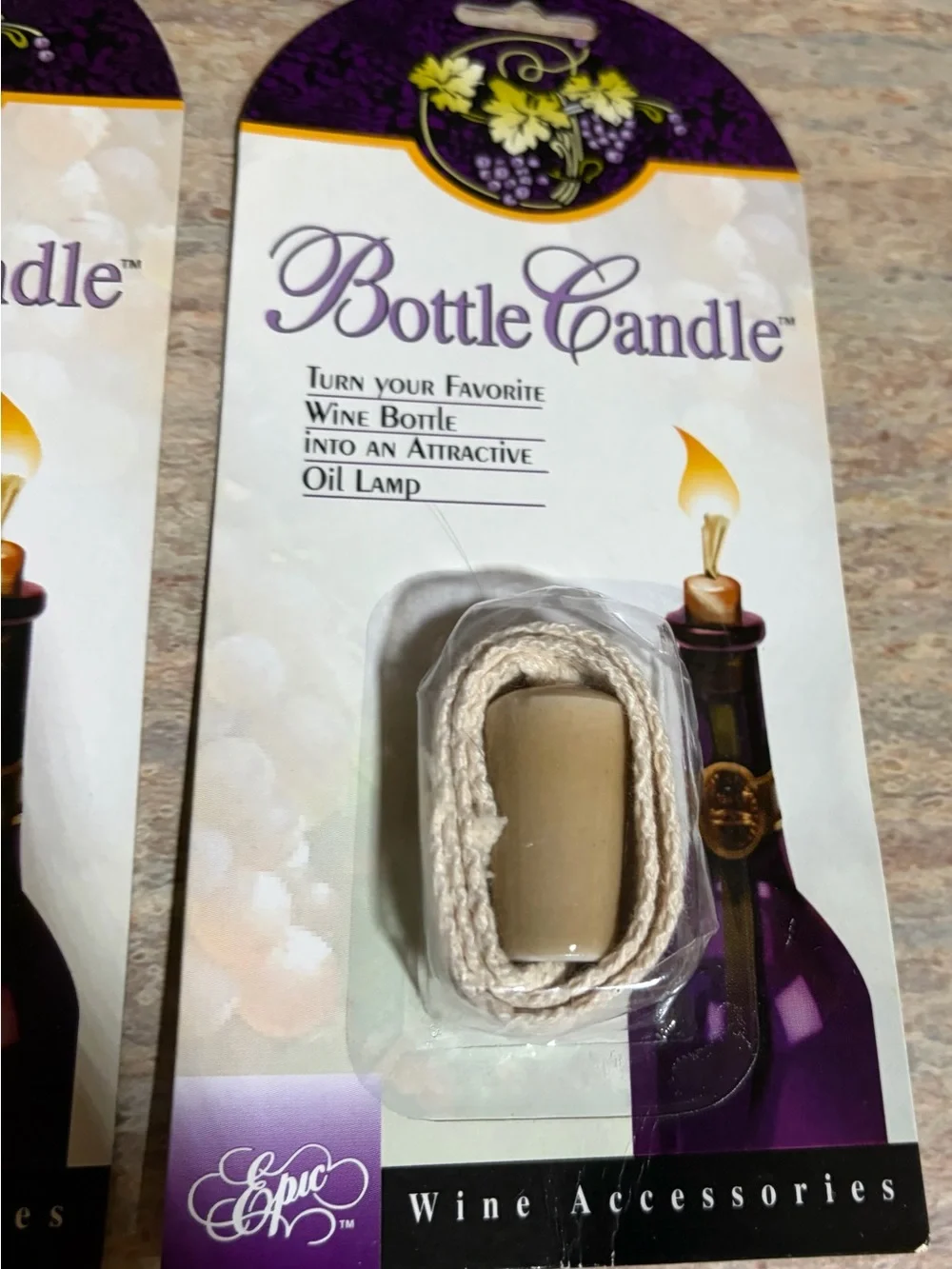Wine Bottle Oil Lamp Wicks — Beige and White
